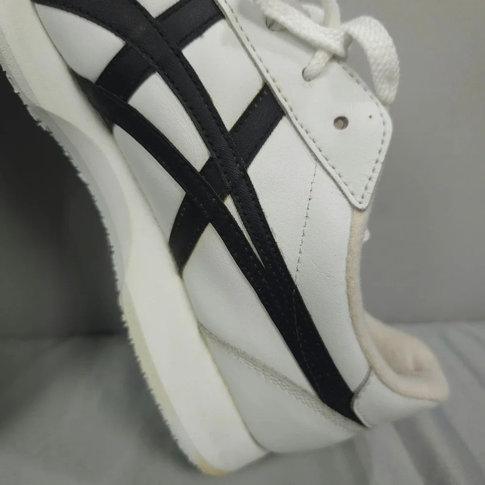 Vtg Asics Cheer Shoes Women 9.5 White Black Leather NCA Cheerleading